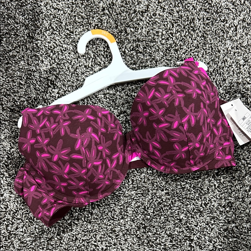Auden Pink and Purple Floral Bra
